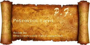 Petrovics Fanni névjegykártya