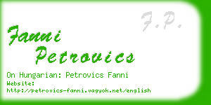 fanni petrovics business card